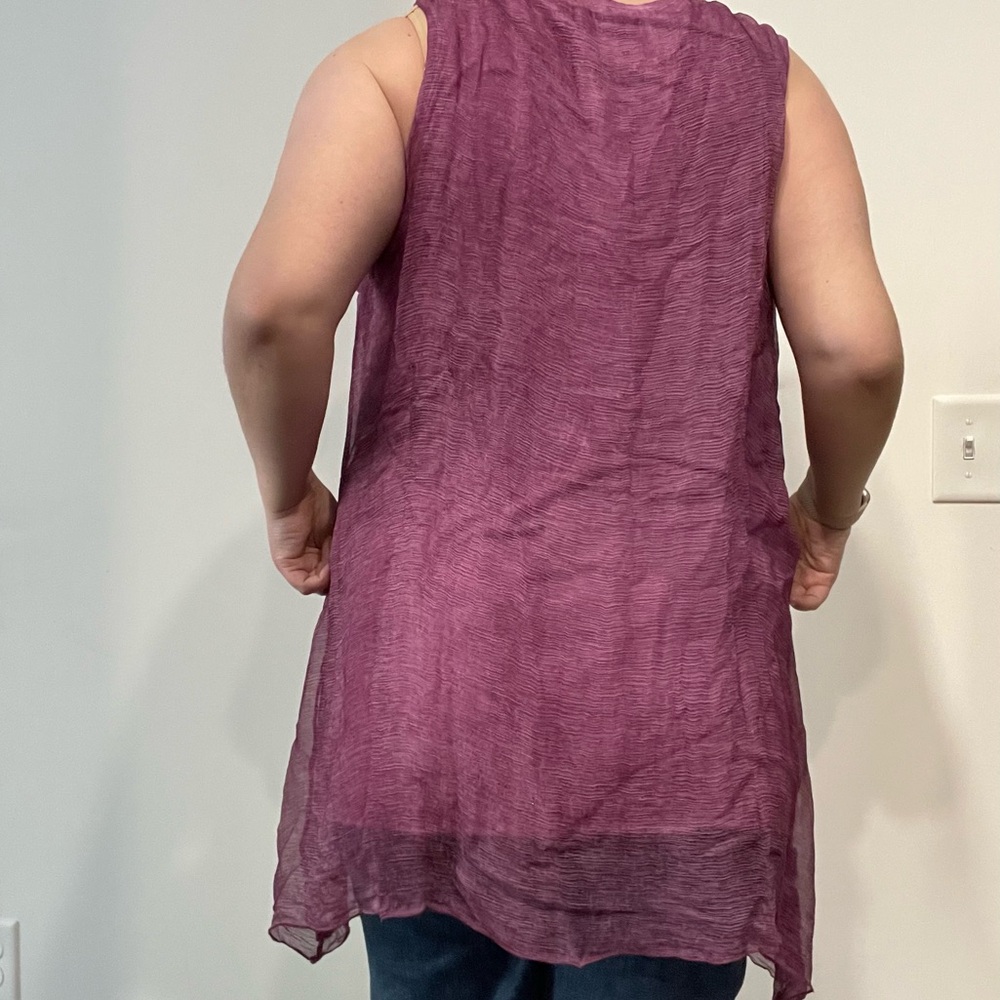 SOFT SURROUNDINGS Elegant Purple Embroidered Women's Top - Picture 11 of 11